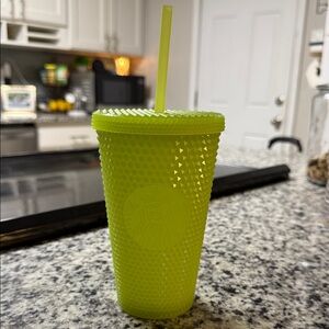 Starbucks 16oz Neon Green Tumbler with Straw